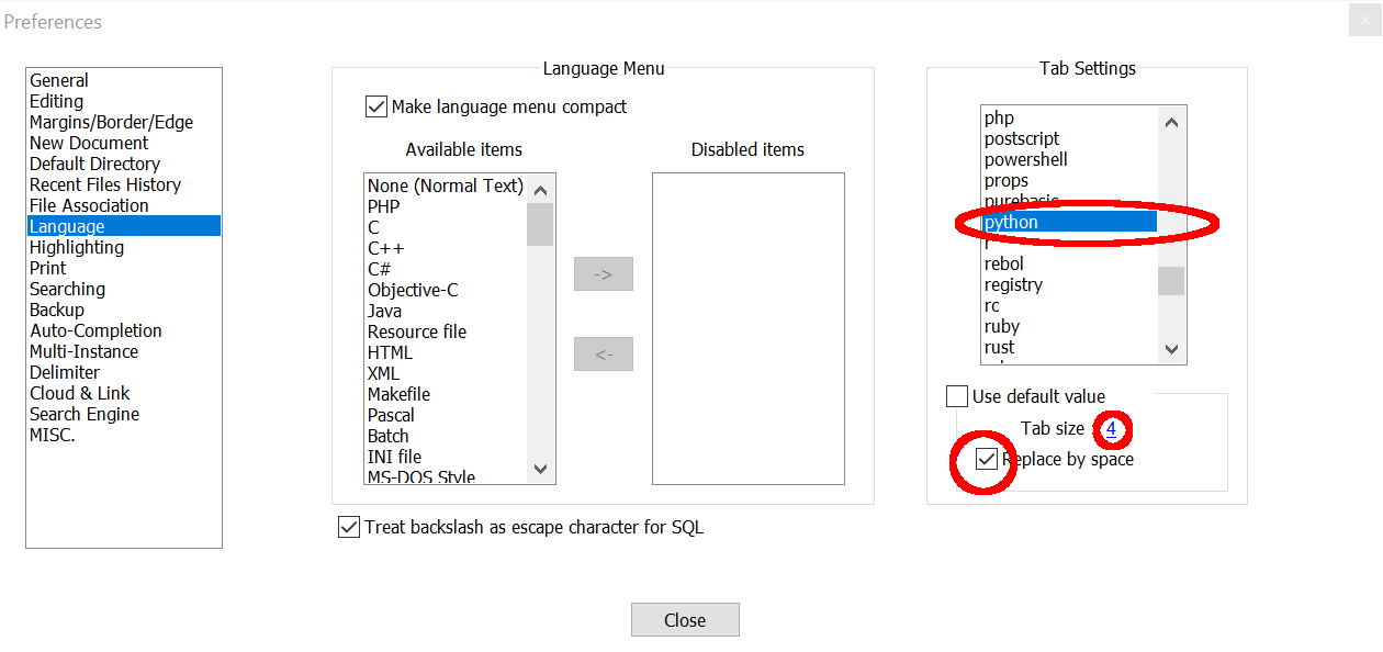 Automatically converting tabs to spaces in Notepad++