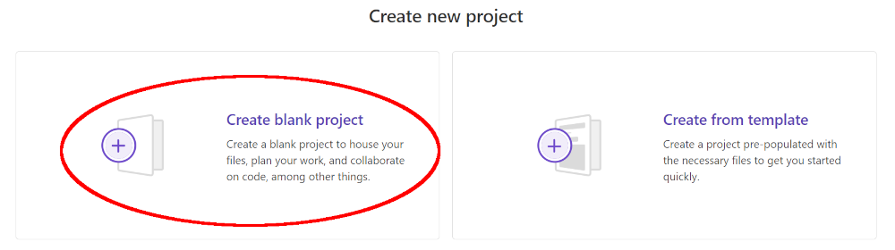 Create blank project on GitLab